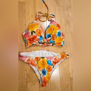 Shade and Shore‎ floral bikini set 34C/medium